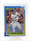 JACKSON CHOURIO 2025 TOPPS CHROME 1990 SILVER PACK ORANGE AUTO /25 Q3967