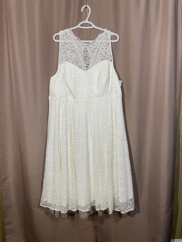 NWT Torrid 24 Sleeveless Ivory Lace Midi Dress