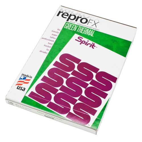 Green Sheet Thermal Tattoo Stencil Transfer Paper 8.5" x 11" Pack of 100 - Picture 3 of 3