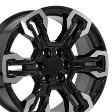Set4 20 Inch Machined Black 14089 Rims Fits Chevy Silverado Tahoe Suburban