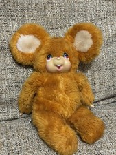 Vtg 1970s Russ Berrie Moppy Mouse Finger Sucker Stuffed Plush Plastic Face 10"
