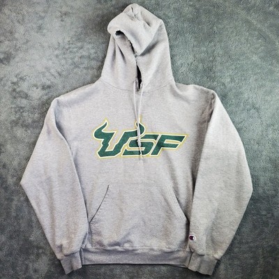 Champion Hoodie Mens M Gray USF South Florida Bulls Pullover Sweatshirt NCAA 