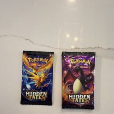 Pokémon Hidden Fates Booster Packs 4x – Charizard, Zapdos, Articuno, Moltres