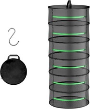 Herb Drying Rack Hanging 6 Layer 24'' with Zipper  Hook, Dry Mesh Folding Ba...