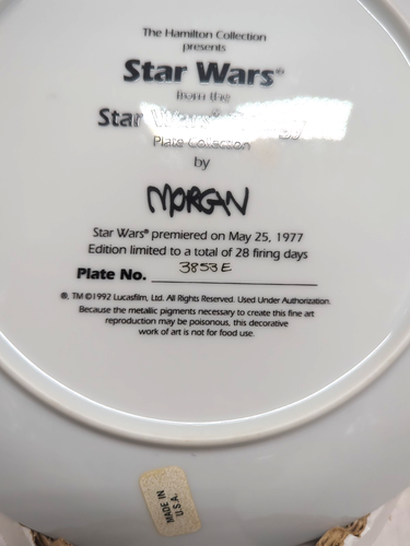 Star Wars Trilogy Hamilton Collector Plate by Morgan 1992 w/ COA - Picture 6 of 9