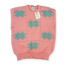 Touch Tones Women's VTG 1980s Knit Sleeveless Snowflake Sweater Vest 22 W