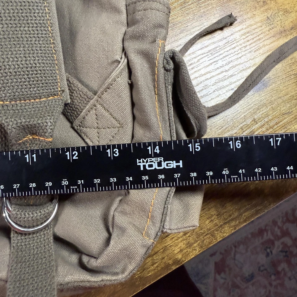 Mochila vintage Rothco bolsa de implantação OD lona verde combate estilo militar 63 - Imagem 3 de 4