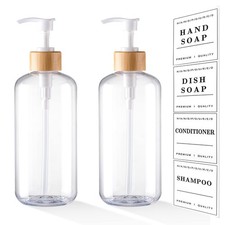 Clear Plastic Soap Dispenser Set - 16oz Refillable for Kitchen, Bathroom Sham...