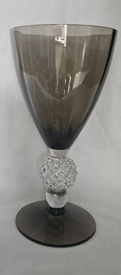 Morgantown Golf Ball 1930s Smoke Wine Glass