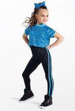 Dance Pre-Owned Costume Weissman 14191 Intermediate Child Turquoise Unitard 