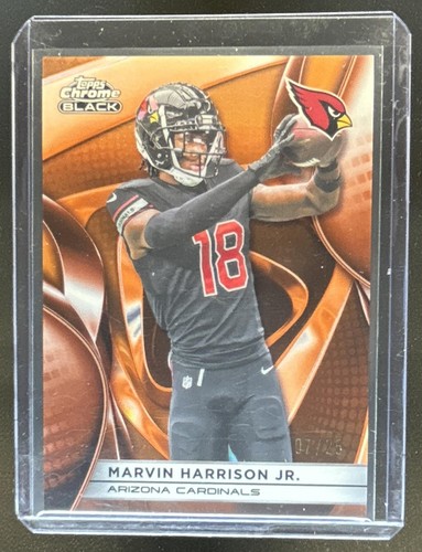 2025 Topps Chrome Black Marvin Harrison Jr. Orange Refractor #/25 Cardinals