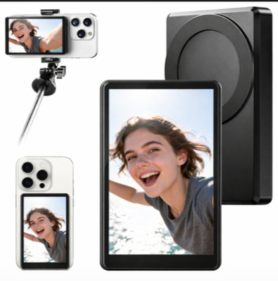 Selfie Monitor Screen for iPhone, Magnetic Phone Vlog Selfie Monitor Screen