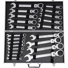 Ratschenschl&uuml;ssel Set Ringmaul Gelenk 22-teilig 6-32 mm Werkzeugkoffer
