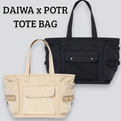 POTR x DAIWA TOTE BAG Collaboration 390-19960 Unisex Beige Schwarz Japan Neu