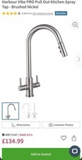 Brand New Brushed Nickel Pull-Out Kitchen Mixer Tap – Dual Handle