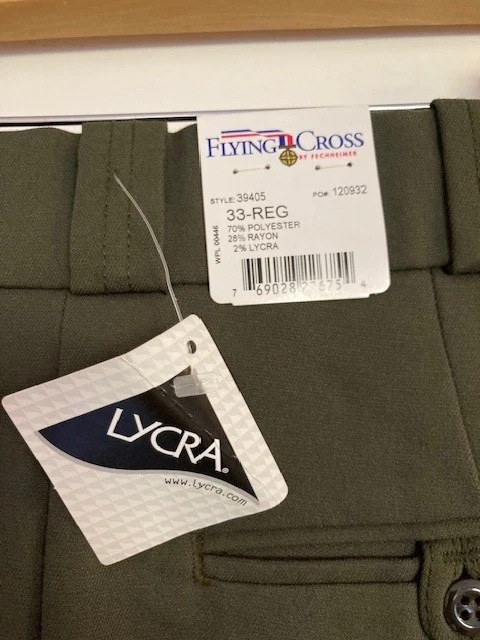 FLYING CROSS UNIFORM PANTS - FOREST GREEN SIZE 33R - NEW UNHEMMED - Image 2 of 4