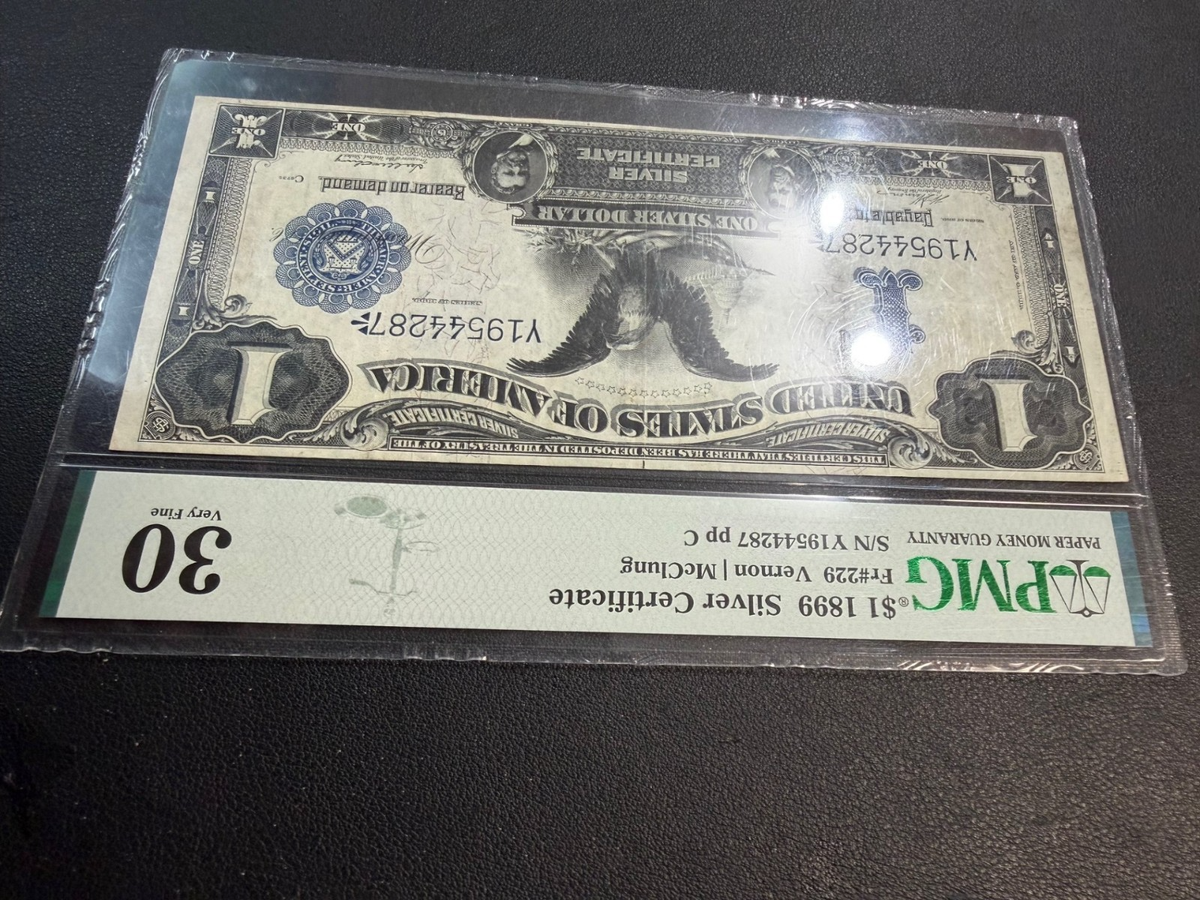 1899 $1 Silver Certificate Black Eagle Vernon/McClung PMG Very