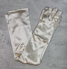 Women Elegant Bridal Gloves Party Ivory Wedding Prom Stretch Satin Opera Mitten