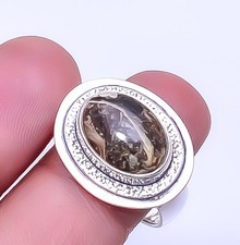 Turritella Agate - Wyoming Gemstone 925 Sterling Silver Jewelry Ring s.10 Sku31