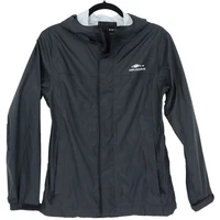 Grundens Weather Watch Rain Jacket Mens Size S Black Lightweight Full Zip Hooded