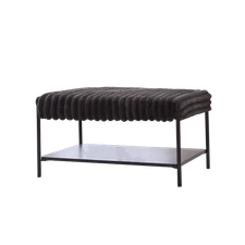Charcoal Ottoman Coffee Table with Storage & Metal Legs - 30.7" Wide