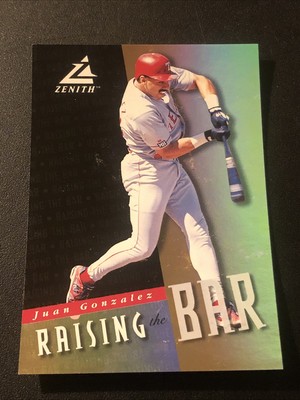 1998 Pinnacle Zenith Raising the Bar Juan Gonzalez #11