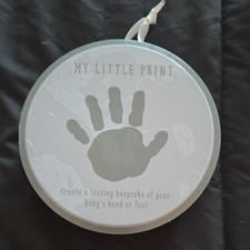 Reece Studio My Little Print Baby Handprint or Footprint Keepsake Kit White Gray