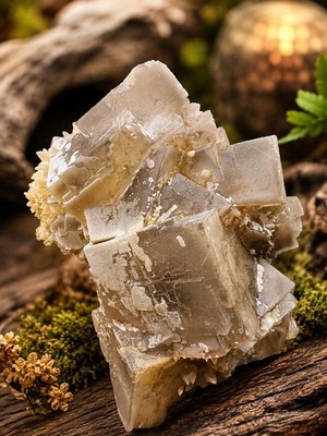 Rare 250g Natural Brown Fluorite Crystal Specimen on Matrix | Vintage Raw Stone 
