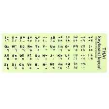 Thai Keyboard Stickers Glow in the Dark, Keyboard Cover, Black