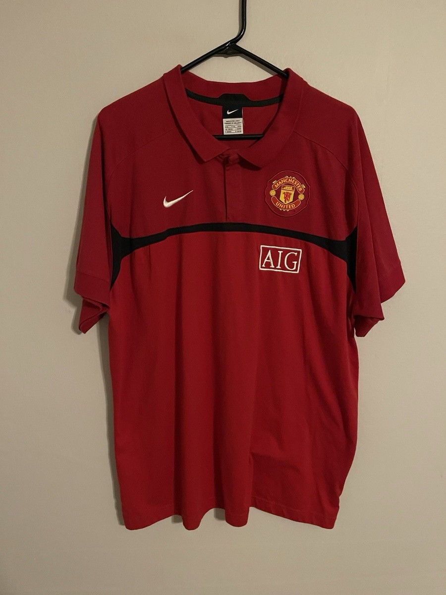 Manchester United AIG Soccer EPL Nike Collared Polo Jersey Shirt
