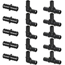 15pcs 1/2" Poly PPSU Barb Crimp PEX Fitting Combo, No Lead