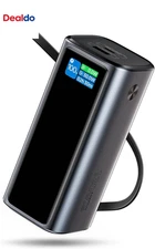 Laptop Power Bank, 130W Portable Charger with Dual Ports & Built-In Retractable