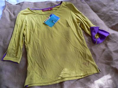 Quiksilver Roxy Life T Shirt Lime Green & Purple Size 46/48