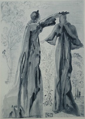 Salvador DALI: Die Luxuriösen, Original Signierte GRAVUR, Göttliche Komödie