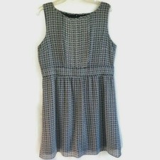 Emma & Michele Dress Womens Fit Flare Sleeveless Geometric Lined Pleated Size 16