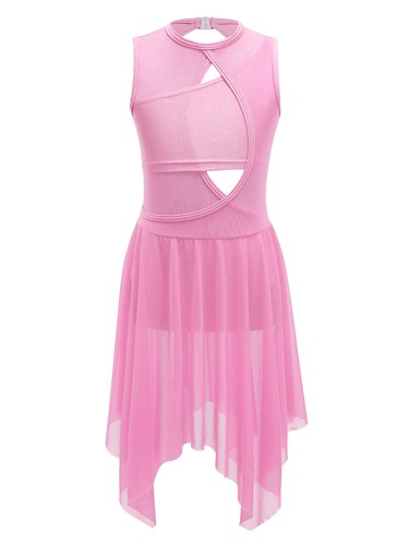 Girls Perform Leotard Mesh Tulle Skirt Dress Lyrical Ballet Modern Dance Costume - Picture 35 of 70