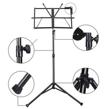 LEGGIO MUSICALE RIPIEGABILE NERO CON BORSA STAND SPARTITI RICHIUDIBILE REGOLABIL