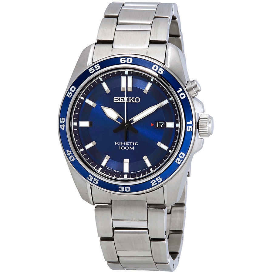 Klooster Kampioenschap verlichten Seiko Kinetic Blue Dial Stainless Steel Men's Watch SKA783 4954628225504 |  eBay