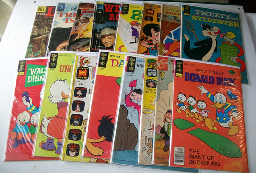 Lot von 16 Vintage Bronze & Silberzeit Kinder Comics G/VG bis VG/F untere mittlere Klasse