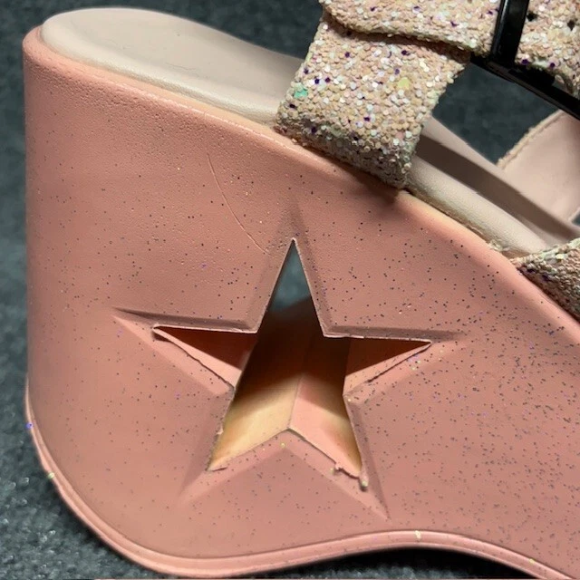 Zapatos de cuña de plataforma con tachuelas Demonia Dynamite 02 Star Donut Hole brillantes Foto 4 de 4