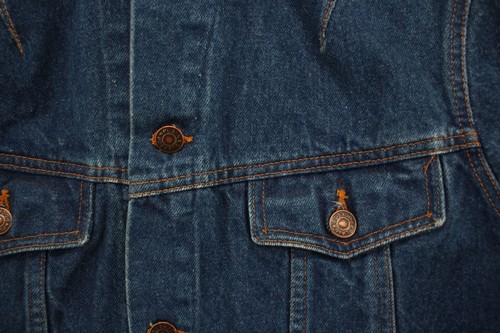 Vintage Plain Pockets Denim Jacket Youth Large 14/16 Trucker 80s 90s Made USA - Picture 6 of 12