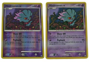 Misdreavus 107/146 Reverse Holo + Misdreavus Non Holo Legends Awakened NM+ 