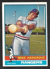1976 TOPPS #485  Mike Hargrove  TEXAS RANGERS  EX-MINT+   A