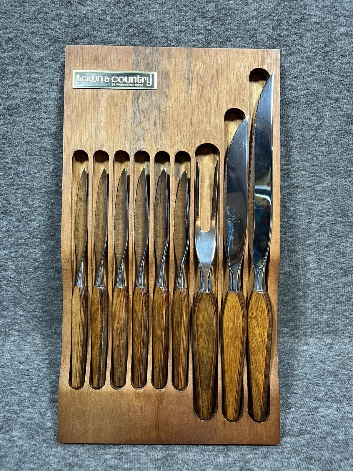 Town & Country Washington Forge Fleetwood Handle Serrated Knife Carving 10pc Set