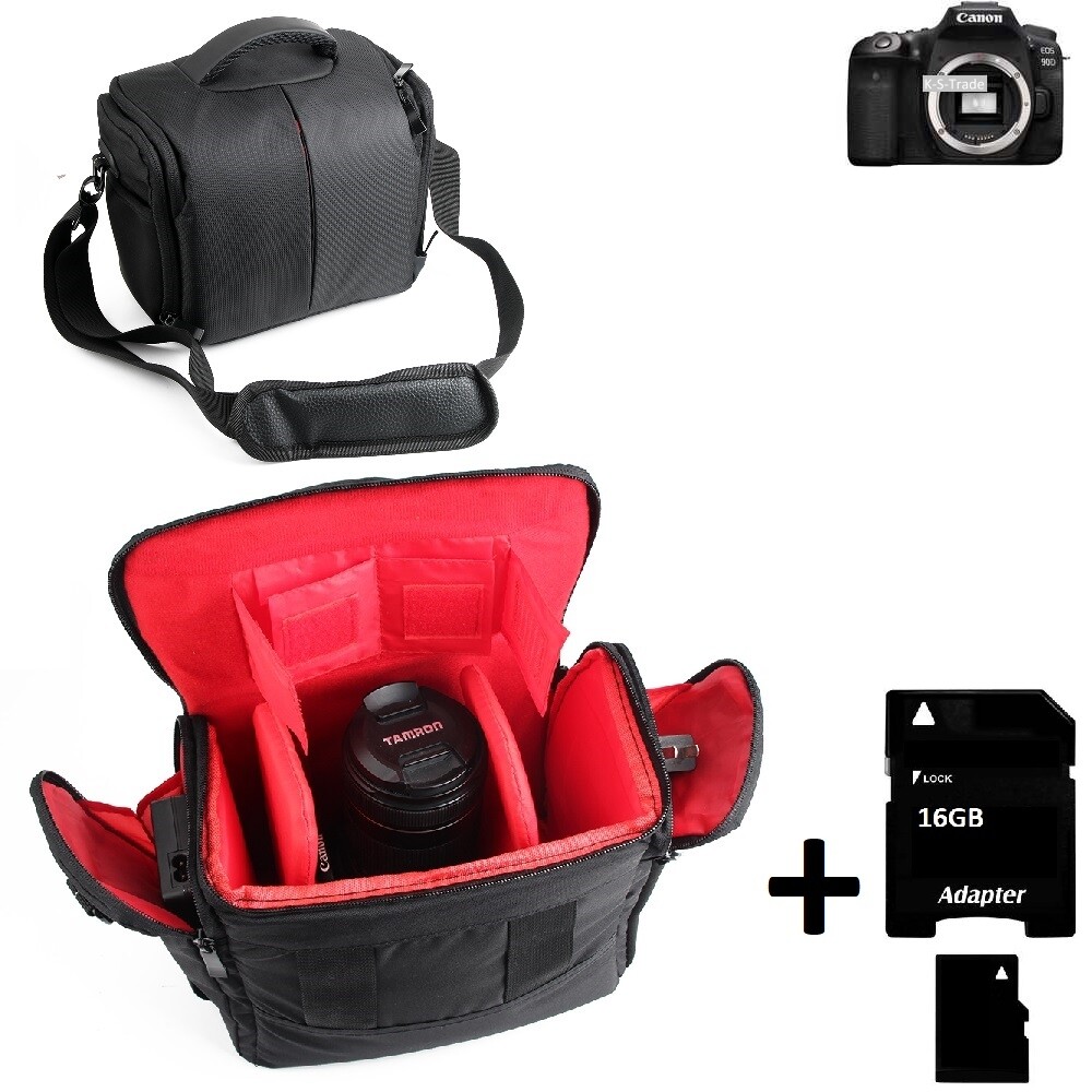 For Canon EOS 90D Camera Bag Shoulder Large Waterproof 16GB