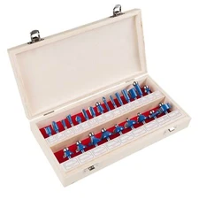 24-Piece Router Bit Set - Wood Routers Kit with 0.25-Inch Shank and Wooden St...