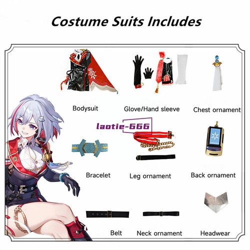 Honkai Star Rail Topaz Anime Cosplay Costume Women Dress Halloween Outfit New - Picture 4 of 19