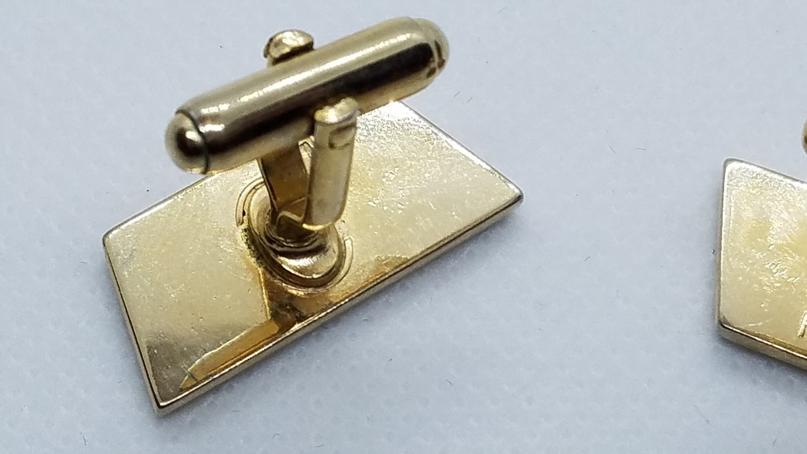 Vintage Signed Anson Cufflinks Rectangular Gold T… - image 6