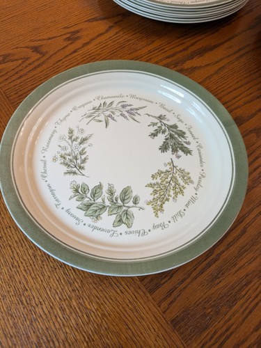 Corelle Thymeless Herbs set of 17 Dinner Plates 10.25" Corning Green Cream USA - Picture 12 of 22