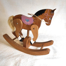 Handmade Toy Vintage Wooden Rocking Horse Rare Collectible Gift Home Decor